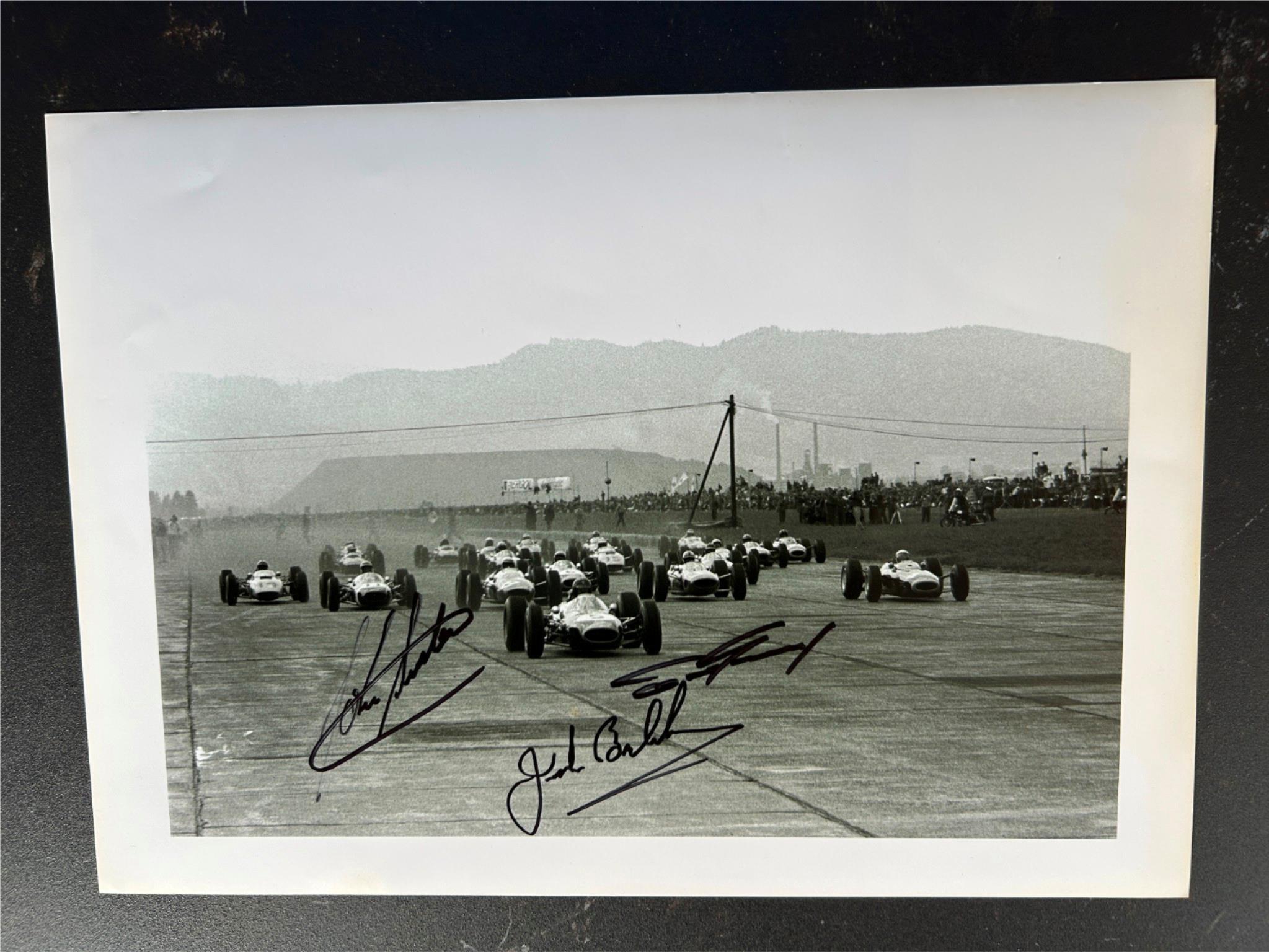 Signed Sutton 12x8 photo Zeltweg Airfield Austria GP 1964 Gurney Surtees Brabham