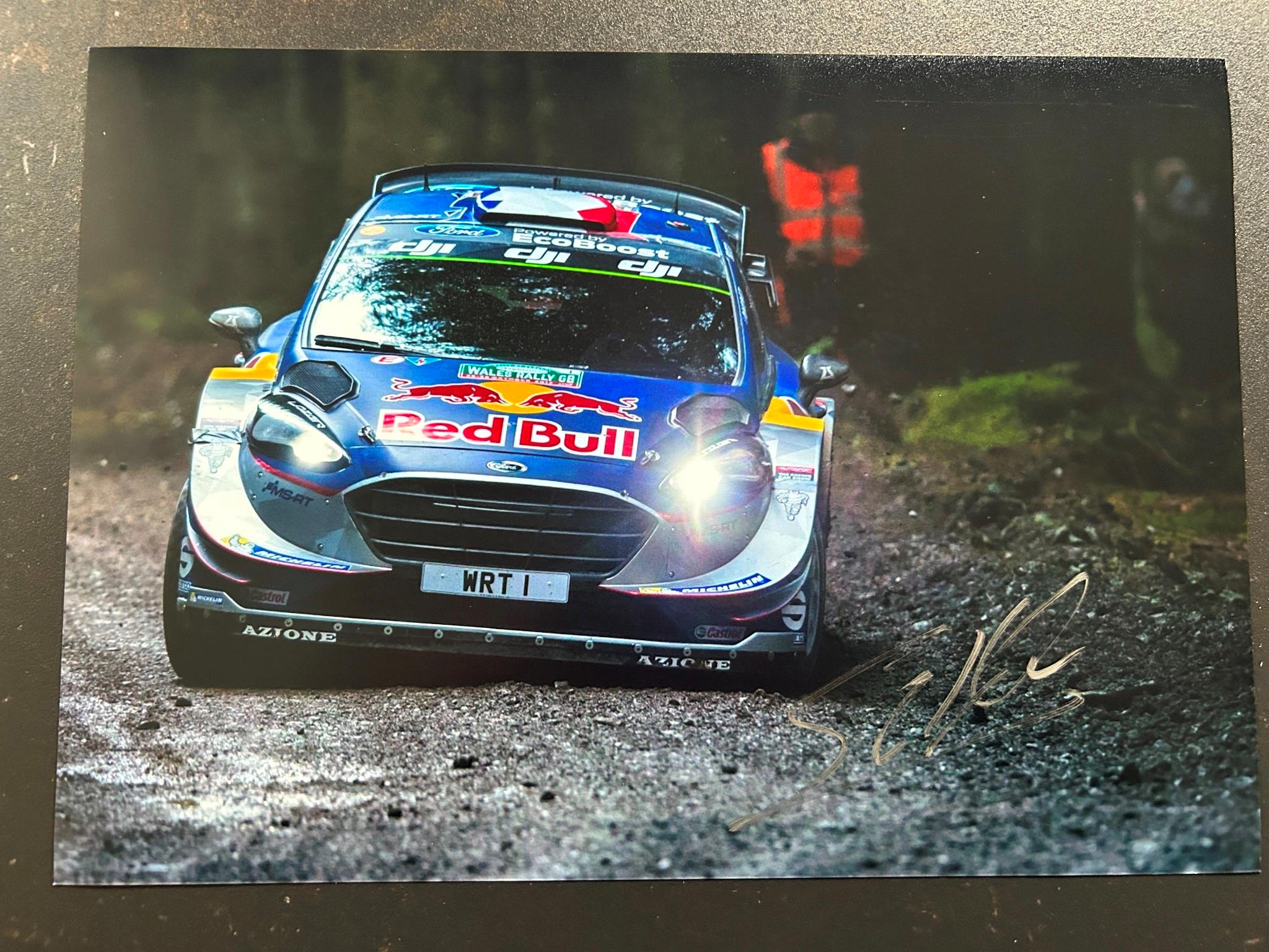 Signed 12x8 photo Sebastien Ogier Ford Fiesta RAC Rally Great Britian 2017