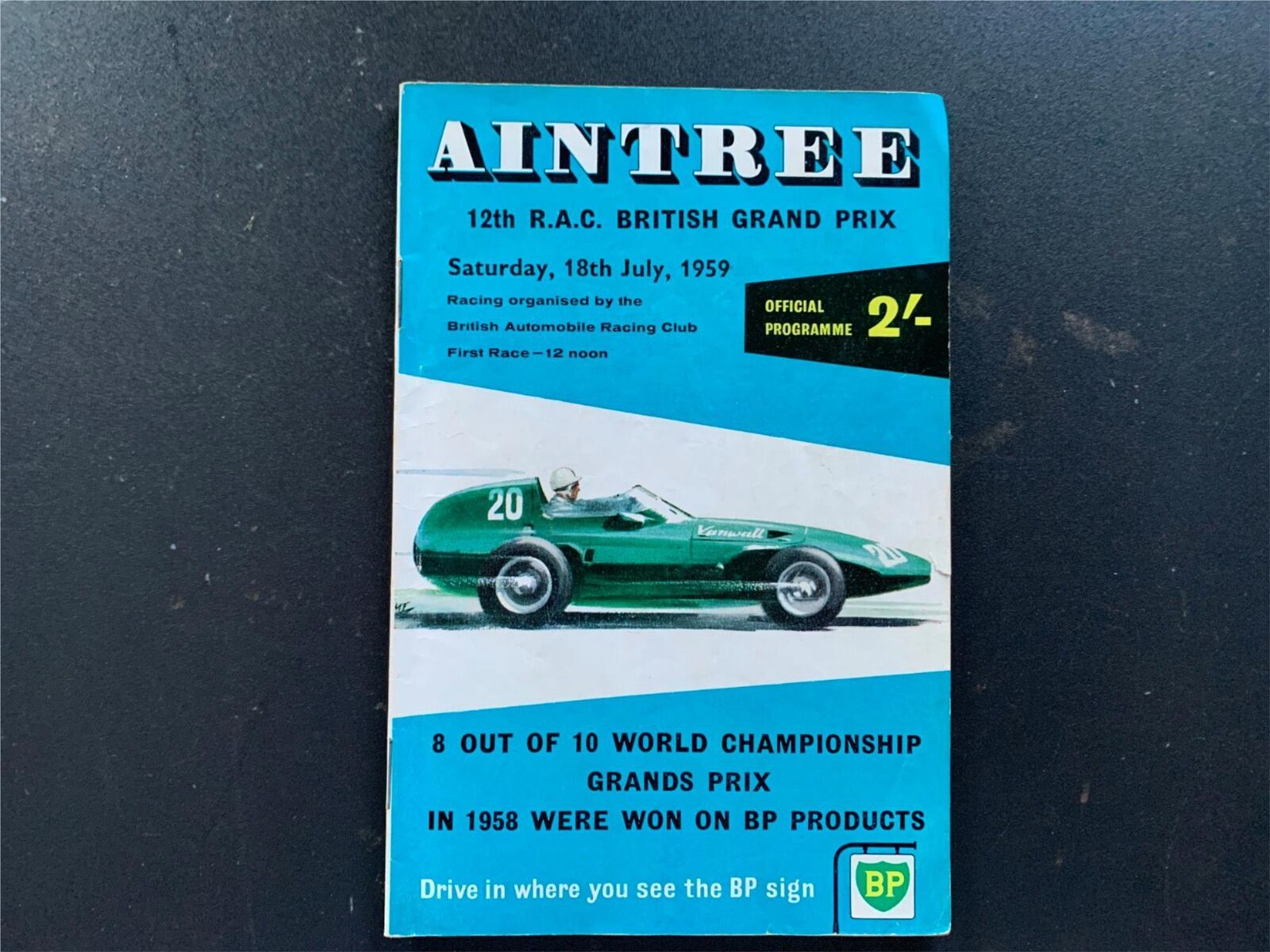 AintreeBritish GP Programme1959 signed Maurice Trintignant Ron Flockhart Francis