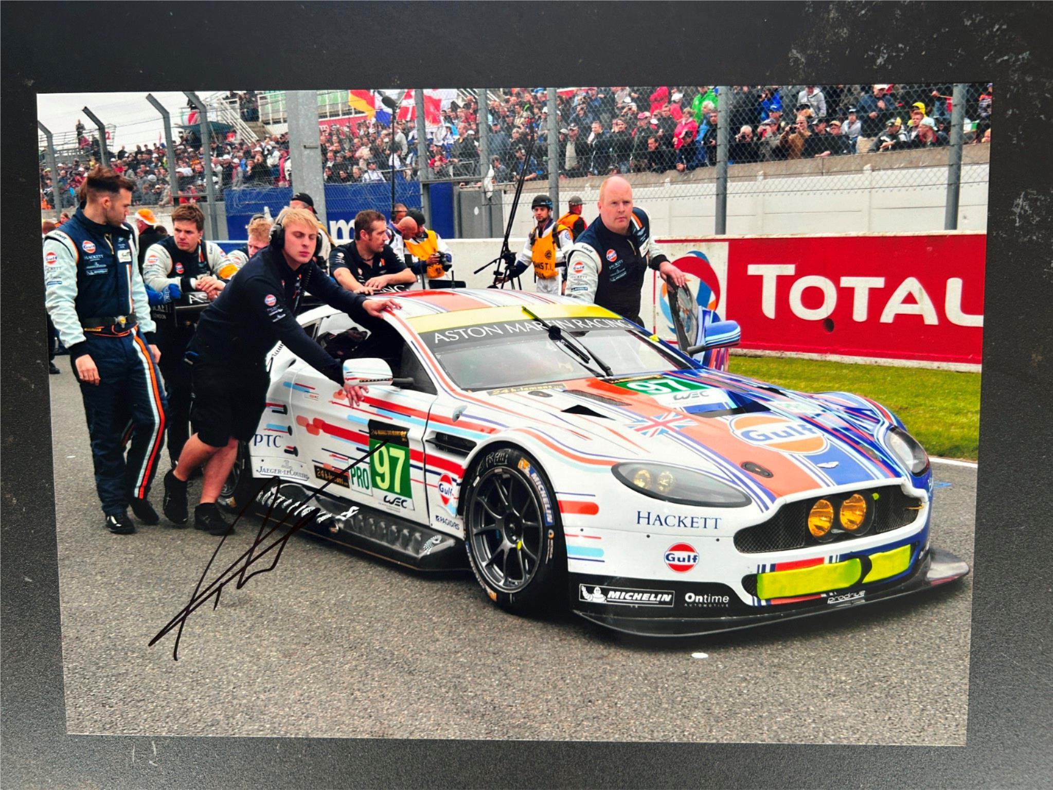 Signed 12x8 photo Darren Turner Aston Martin Vantage GTE-Pro Le Mans 24hrs 2013
