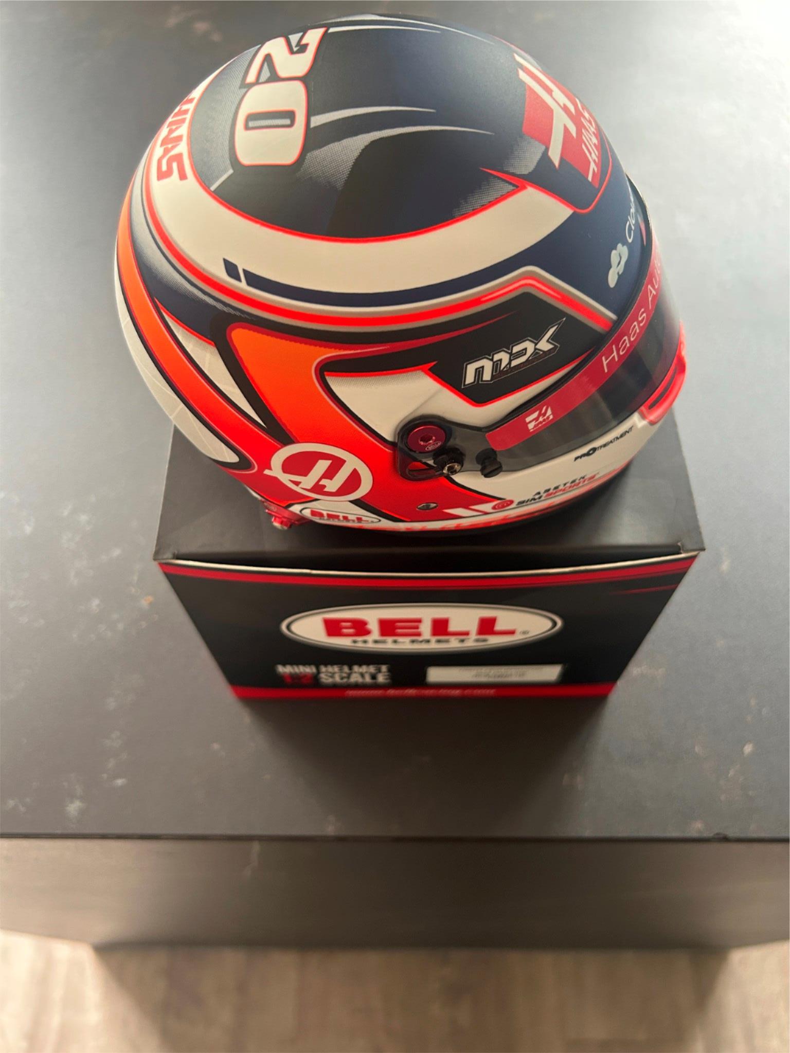 Kevin Magnussen miniature helmet Haas Racing Formula 1 2022 Bell 1/2 scale
