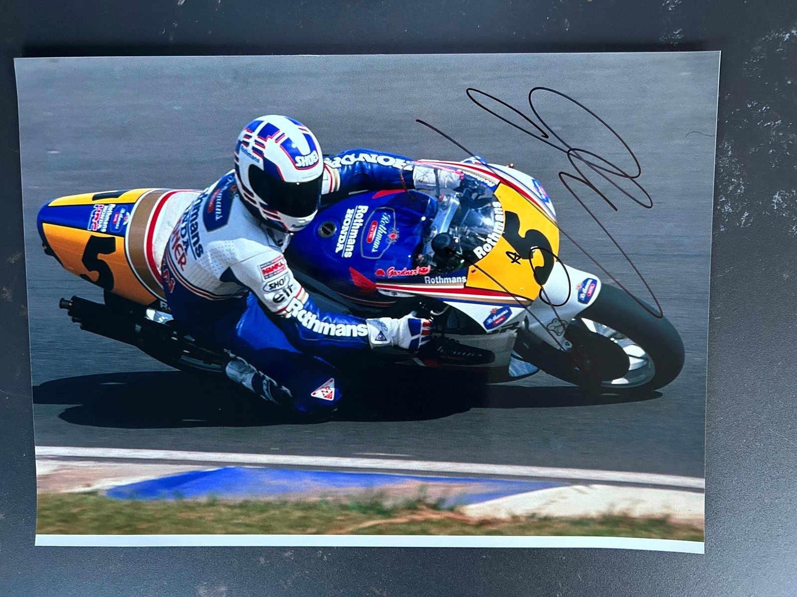 Signed 16x12 photo Wayne Gardner Honda Rothmans NSR-500 Moto GP 1991