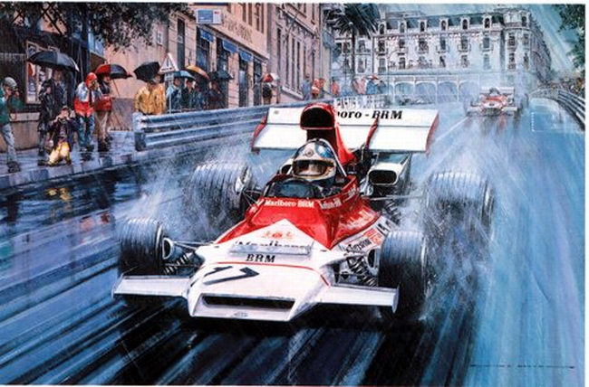 Nicolas Watts print "BRM The Final Grand Prix Victory" 6 Autographs