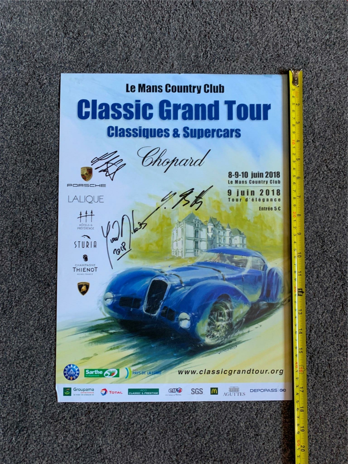 Le Mans Museum Classic Grand Tour poster signed Stuck Barth Dalmas