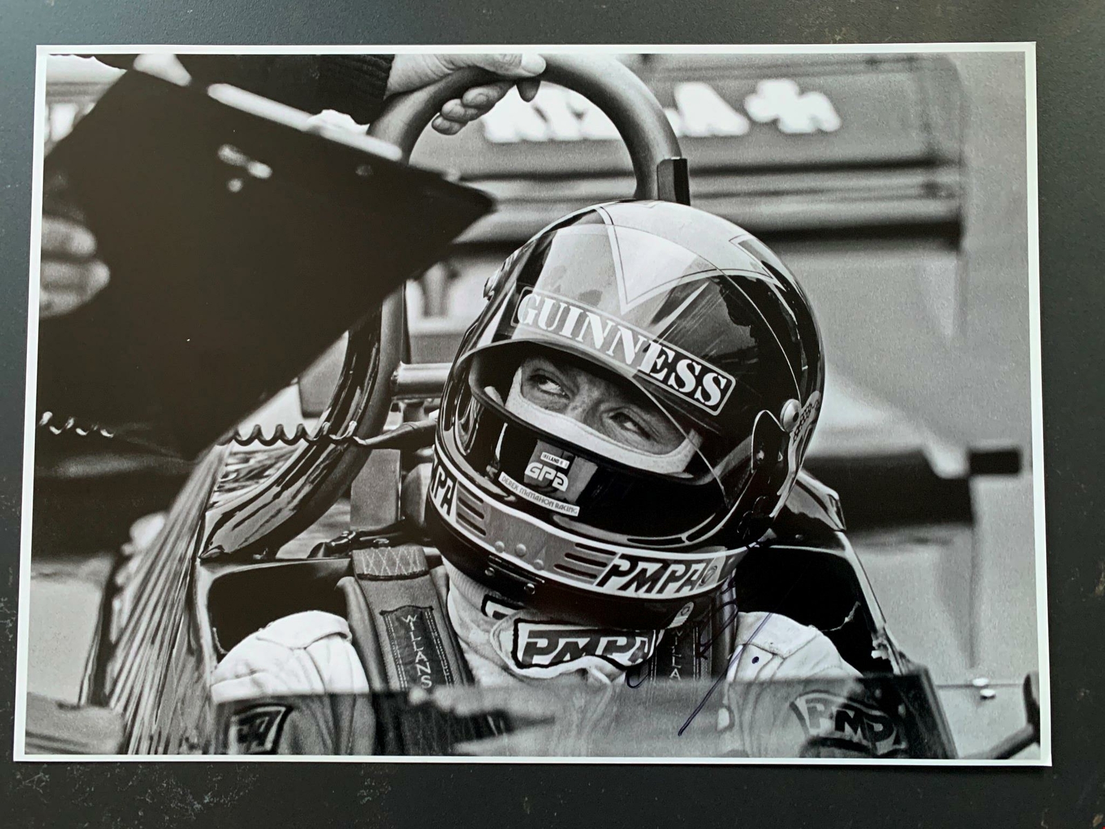 Signed Derek Daly Guinness March 811 Silverstone British Grand Prix 1981 16"x12"