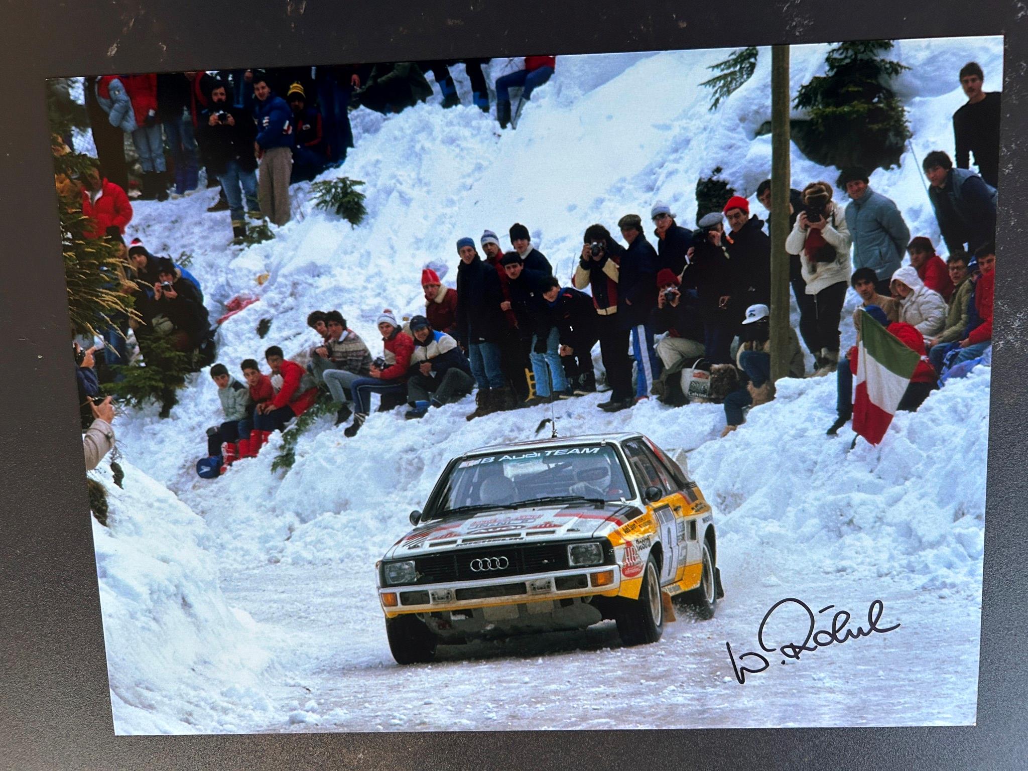 Signed 16x12 photo Walter Rohrl WRC 1985 Todes los Rally Audi Quattro (14)